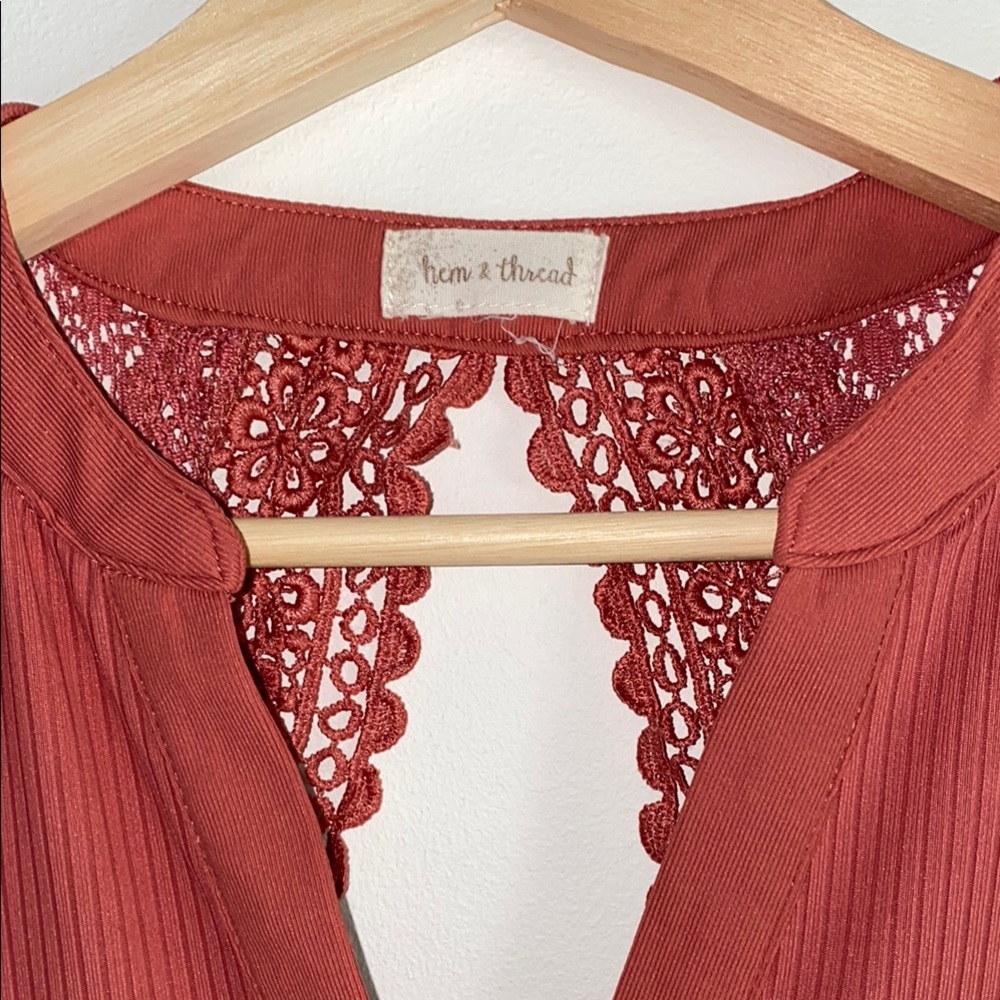 Hem & Thread Rust Mini Dress - Picture 2 of 6